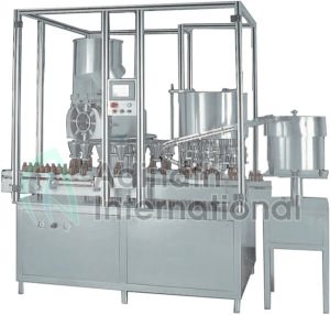 Rotary Dry Syrup Powder Filling and Rubber Stoppering Machine | Adinath Pharma Machinery Rotary Dry Syrup Powder Filling and Rubber Stoppering Machine
