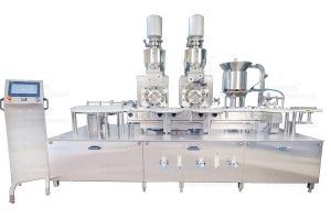 High Speed Powder Filling with Rubber Stoppering Machine | Adinath Pharma Machinery High Speed Powder Filling with Rubber Stoppering Machine